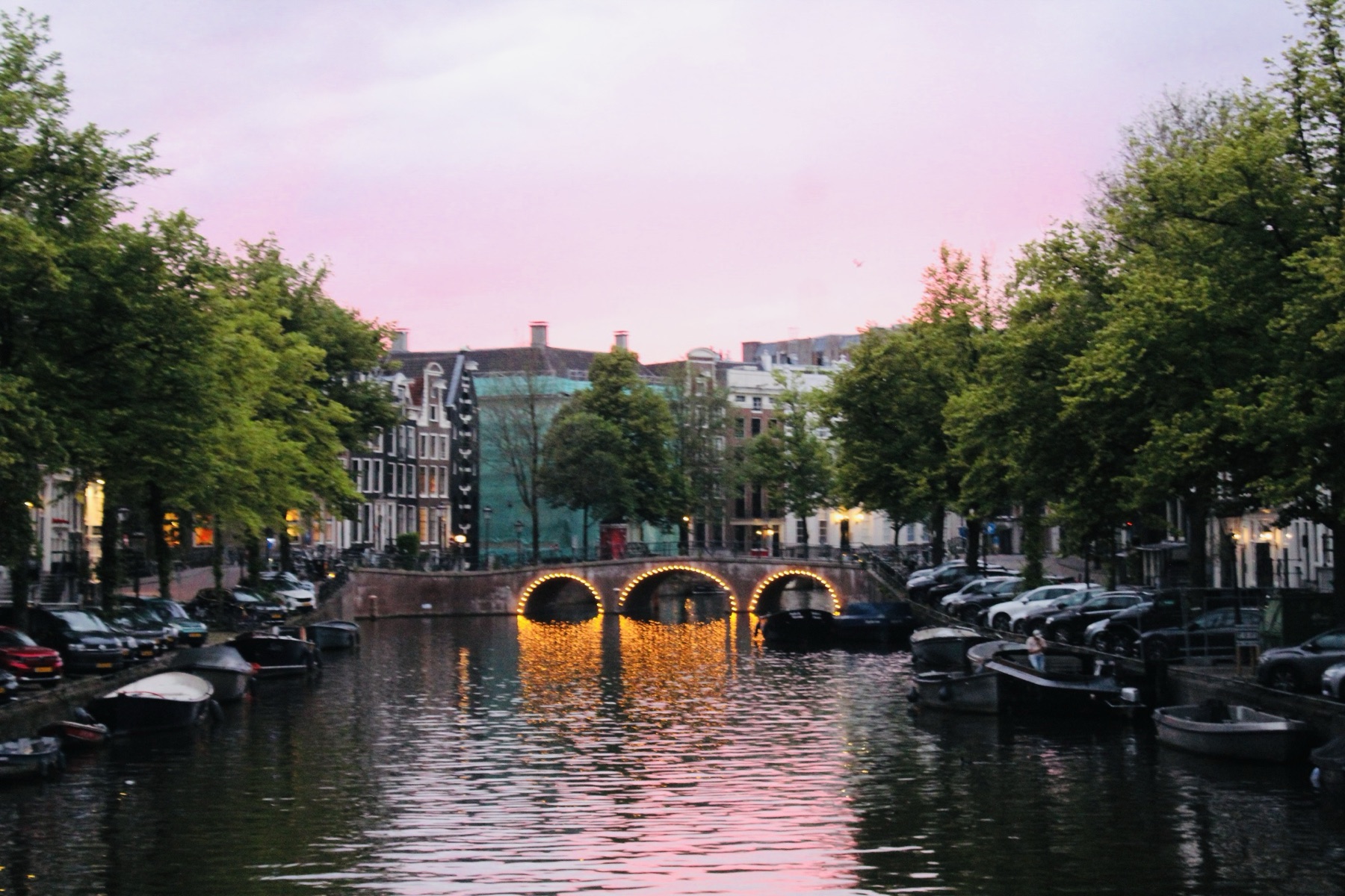 Canal at dusk, Amsterdam
